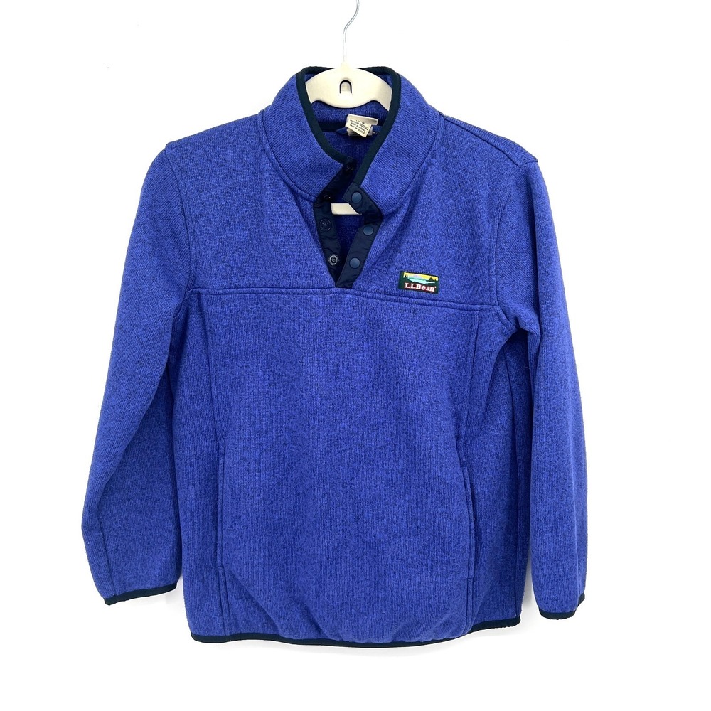 L.L. Bean pullover quarter snap fleece jacket outdoor gorpcore cabincore youth L